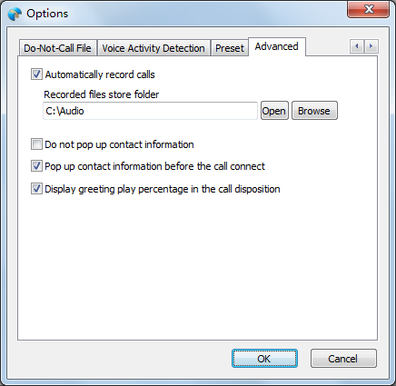 Auto Record Calls Settings